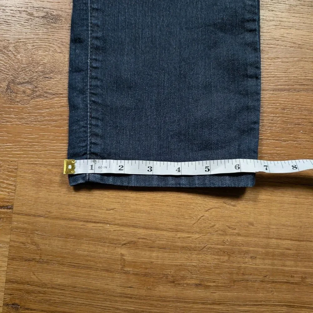 NYDJ Marilyn Straight Jeans Women's 2P Petite Dark Wash Stretch Lift Tuck